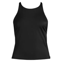 Women's Petite Tugless High Neck Strappy Back Tankini Top