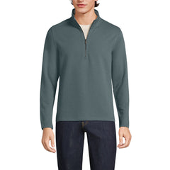 Men's Tall Long Sleeve Herringbone Textured Quarter Zip