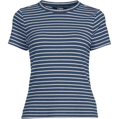 Women's Plus Size Drapey Rib Fitted Short Sleeve T-Shirt
