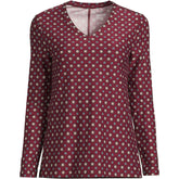 Women's Petite Long Sleeve Performance V-Neck Top