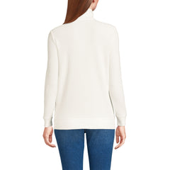 Women's Petite Long Sleeve Waffle Quarter Zip Pullover