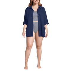 Women's Plus Size New Button-Up Shirt Cover-Up Dress