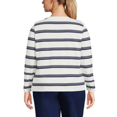 Plus Size Supima Cotton Long Sleeve Crewneck T-Shirt