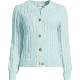 Women's Plus Size Drifter Classic Cable Crew Neck Cardigan Sweater