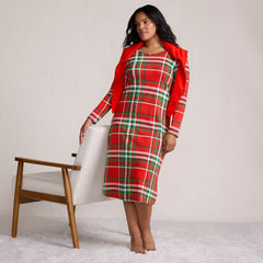 Women's Petite Cotton Long Sleeve Midcalf Nightgown