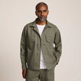 Men's Herringbone Utility Shirt Jacket