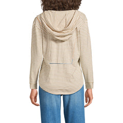 Women's Long Sleeve Slub Hooded Popover