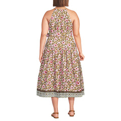 Women's Plus Size Poplin Halter Midi Dress