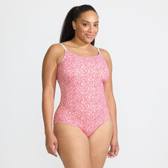Women's Plus Size Tugless Thin Strap One Piece Swimsuit