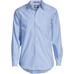 Men's Tall Pattern No Iron Supima Pinpoint Straight Collar Dress Shirt