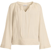 Women's Plus Size Voile Tie Neck Poet Blouse