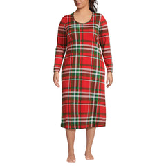 Women's Plus Size Cotton Long Sleeve Midcalf Nightgown