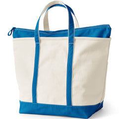 Extra Large 5 Pocket Zip Top Canvas Tote Bag