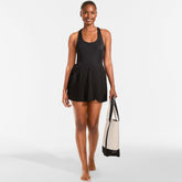 Women's Tugless Racerback Pleated Swim Dress