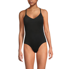 Women's Long Torso Tugless QuickDry Strappy Back High Leg One Piece