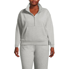 Women's Plus Size Relaxed Serious Sweats Long Sleeve 1/2 Zip Sweatshirt
