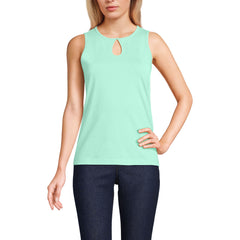 Women's Petite Supima Keyhole Tank