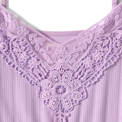 Women's Variegated Micro Rib Lace Trim Cami