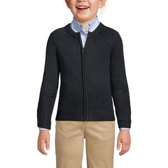 Girls Cotton Modal Zip Front Cardigan Sweater