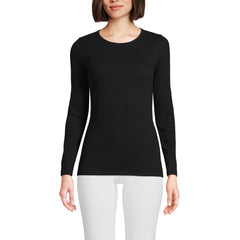 Women's Petite Long Sleeve Micro Rib T-Shirt