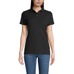 Women's Short Sleeve Basic Mesh Polo Shirt
