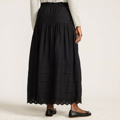 Women's Voile Tiered Eyelet Maxi Skirt