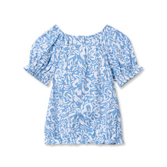 Girls Shirred Puff Blouse