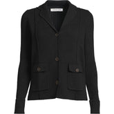 Women's Petite Drifter Ribbed Collared Blazer Sweater