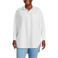 Women's Plus Size No Iron Poplin Extra Long Tunic