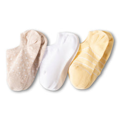 Women's Cotton Patterned No Show Socks 3 Pack