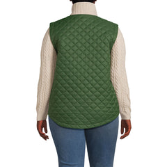 Women's Plus Size Quilted Sweater Hybrid Barn Jacket