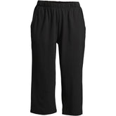 Women's Plus Size Sport Knit High Rise Elastic Waist Capri Pants