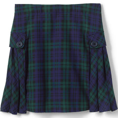 Girls Slim Above the Knee Plaid Side Pleat Skort