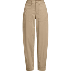 Women's Plus Size Chino High Rise Barrel Leg Utility Ankle Pants