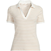 Women's Petite Wide Rib Polo Shirt