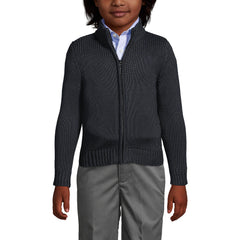 School Uniform Boys Cotton Modal Zip Front Cardigan Sweater