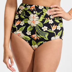 Women's Ruched High Waisted Full Coverage Bikini Bottoms