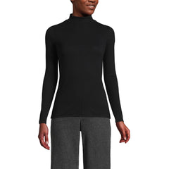 Women's Drapey Rib Skimming Long Sleeve Mock Neck