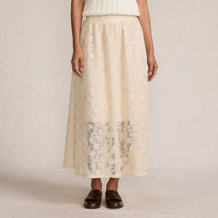 Women's Sequin Lace Mid Rise Midi Skirt