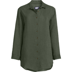 Women's Plus Size Rayon Rib Button Down Cover-Up