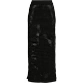 Women's Plus Size Cotton Open Knit Maxi Swim Cover-up Skirt