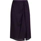 Women's Twist Front Knee Length Swim Cover-up Skirt