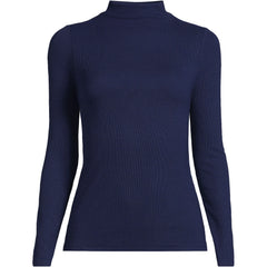 Women's Drapey Rib Skimming Long Sleeve Mock Neck
