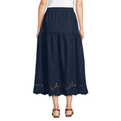 Women's Petite Voile Eyelet Maxi Skirt
