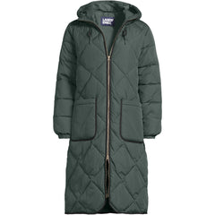 Women's Plus Size FeatherFree Insulated Diamond Quilted Maxi Coat