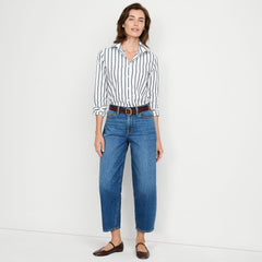 Women's Petite Recover High Rise Barrel Leg Ankle Jeans