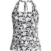 Women's Plus Size Chlorine Resistant Square Neck Halter Tankini Swimsuit Top