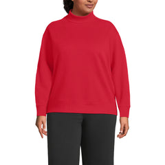 Women's Plus Size Long Sleeve Serious Sweats Mock Neck Sweatshirt