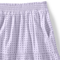 Women's Poplin Tiered Eyelet Midi Skirt