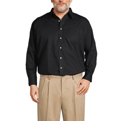 Men's Big Long Sleeve Straight Collar Broadcloth Dress Shirt